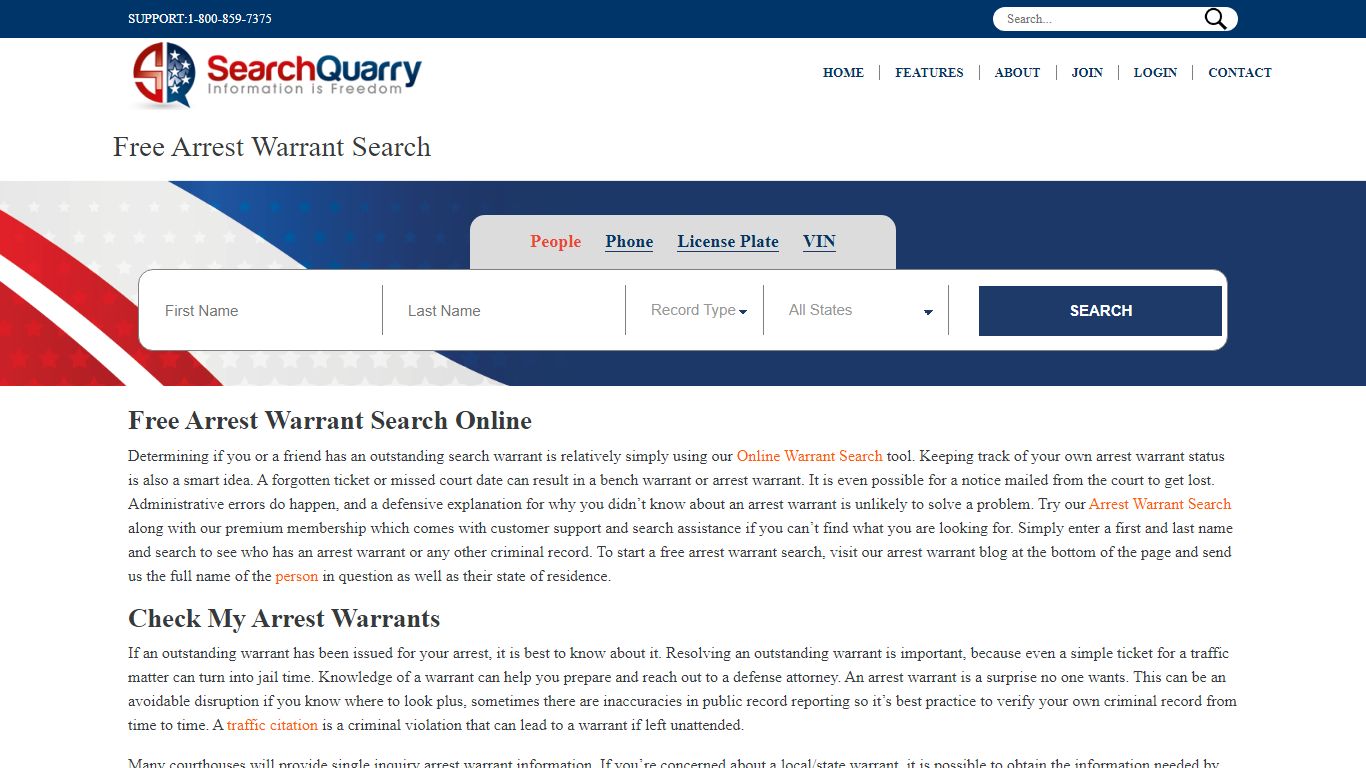 Free Arrest Warrant Search - SearchQuarry.com